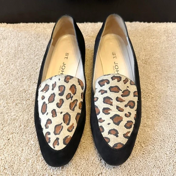 St. John Leopard Suede Loafers - Picture 4 of 10
